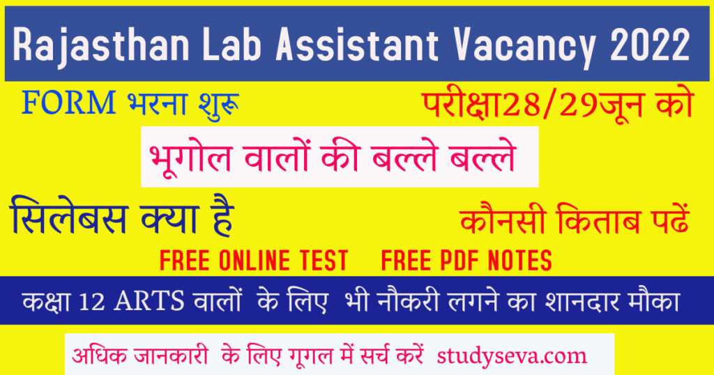 RSMSSB Lab Assistant Vacancy 2022